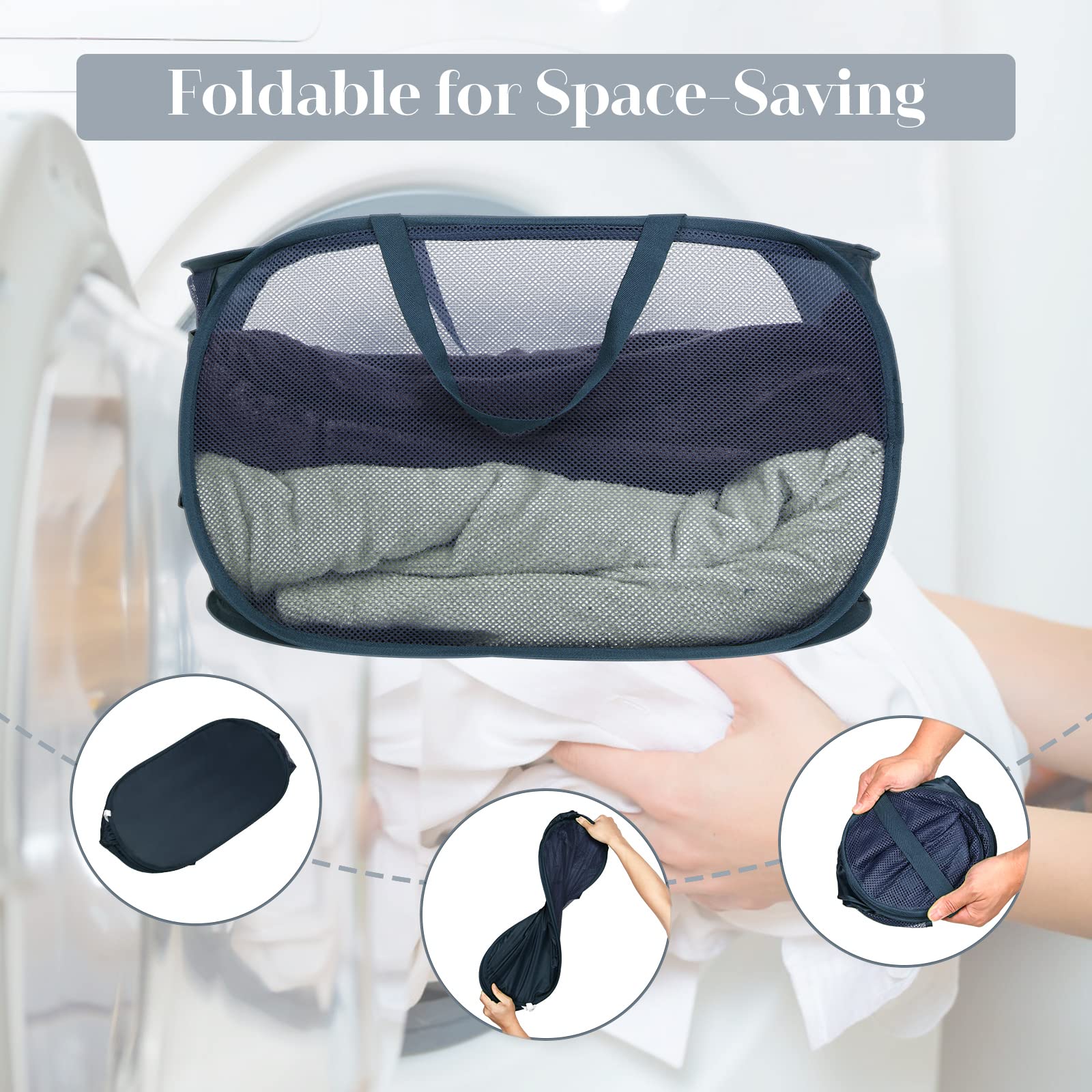 Bemkoo dorm and travel friendly laundry bin for on-the-go use