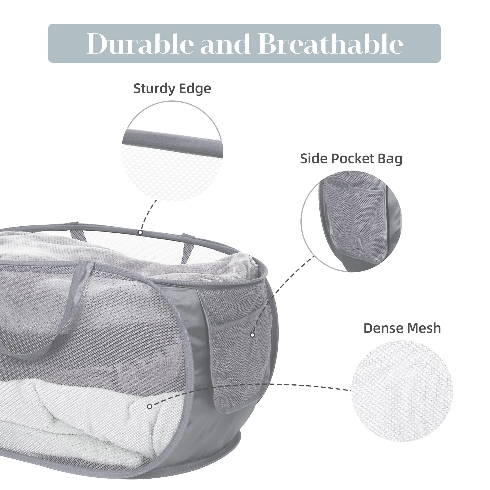 Bemkoo foldable laundry hamper saves space when stored flat