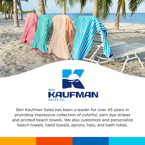 BEN KAUFMAN Colorful Striped Towel adds vibrant vibe to beach days