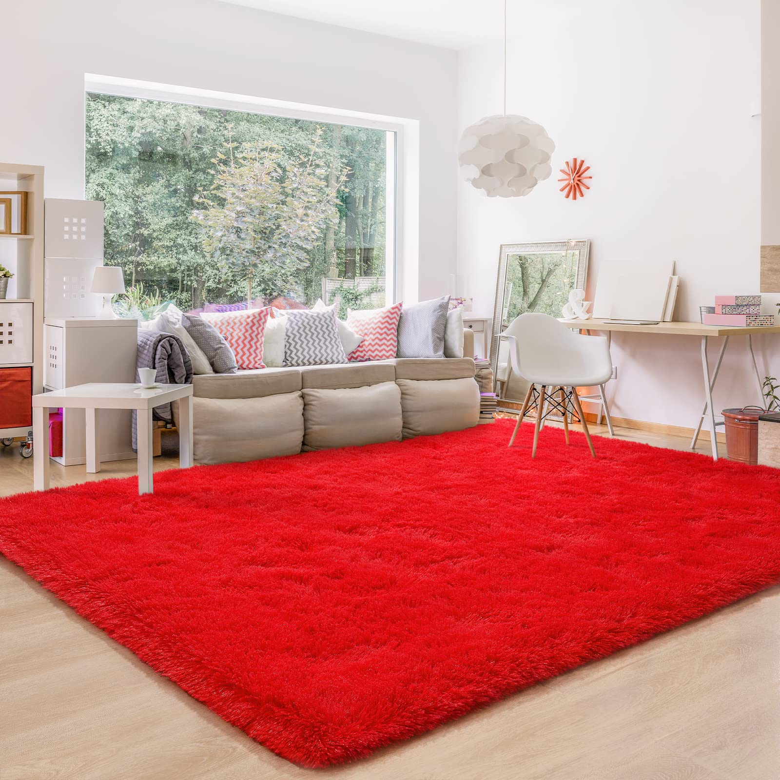 BENRON red rug in a kids' playroom creating a cheerful space