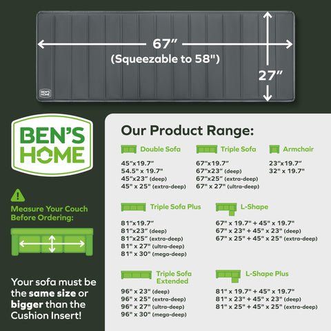 BEN'SHOME 0.5-inch solid wood core delivers durable padding support.