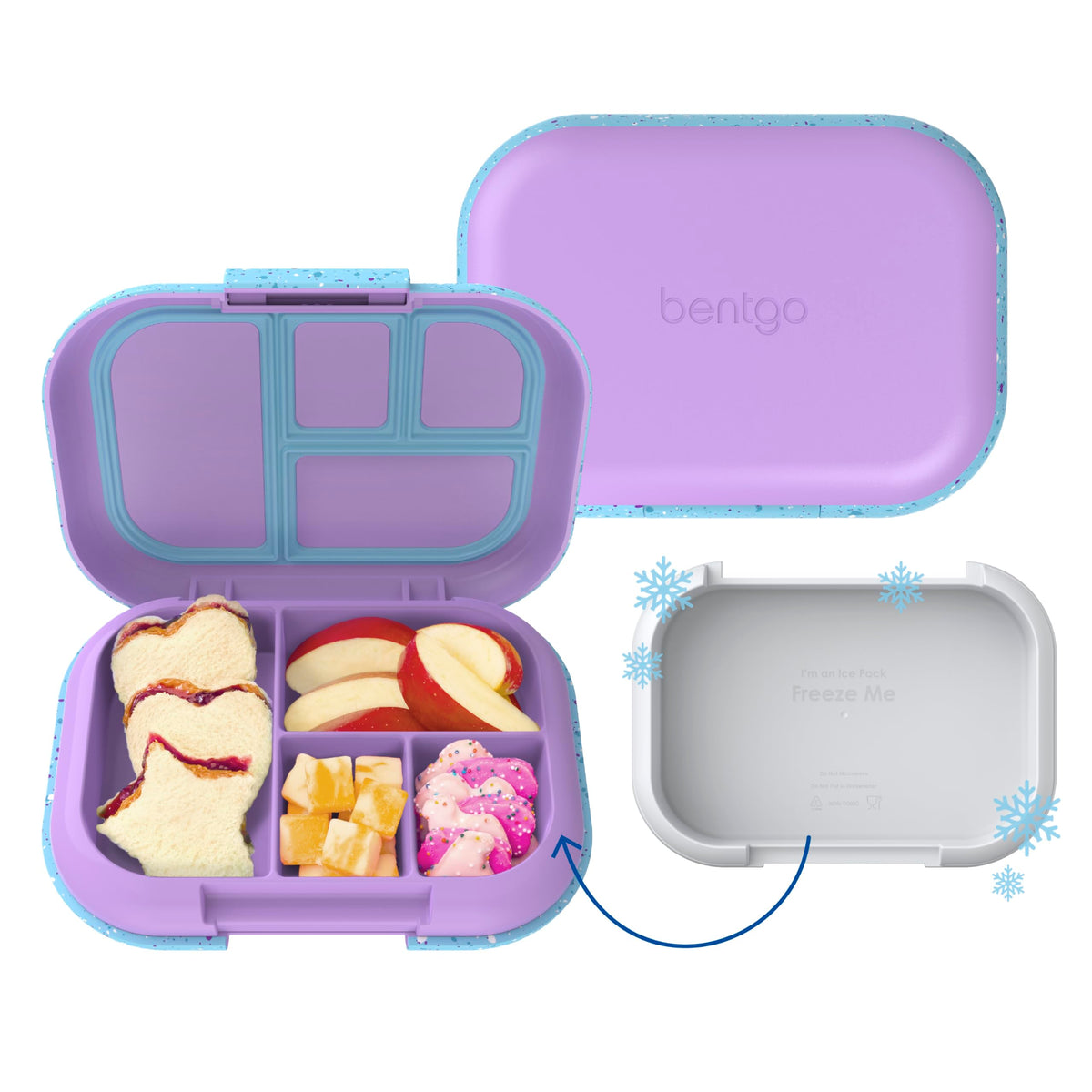 Bentgo Chill built-in ice pack keeps kids' lunches cool and fresh.
