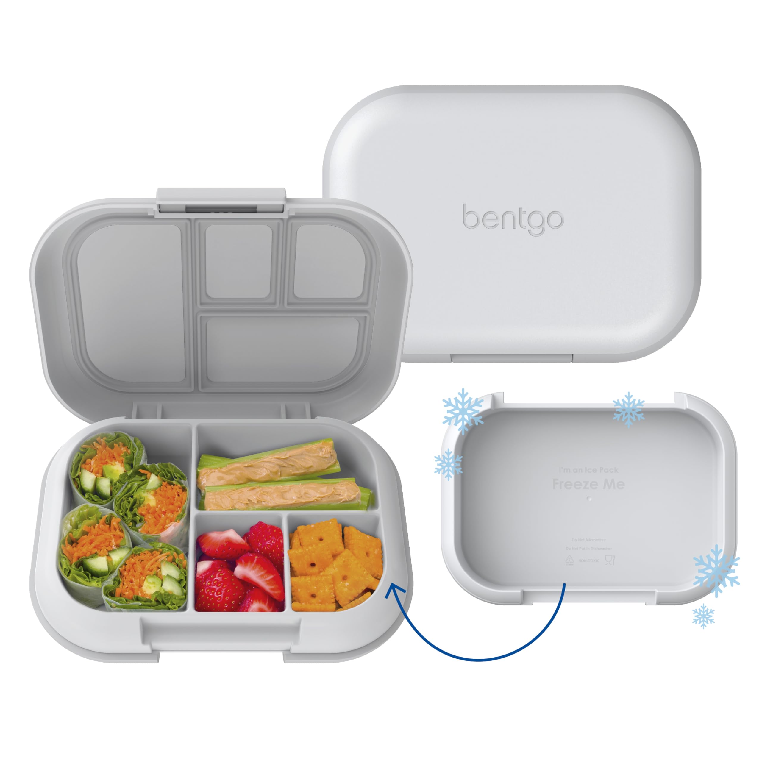 Bentgo Chill Kids built-in ice pack keeps meals cool during school.