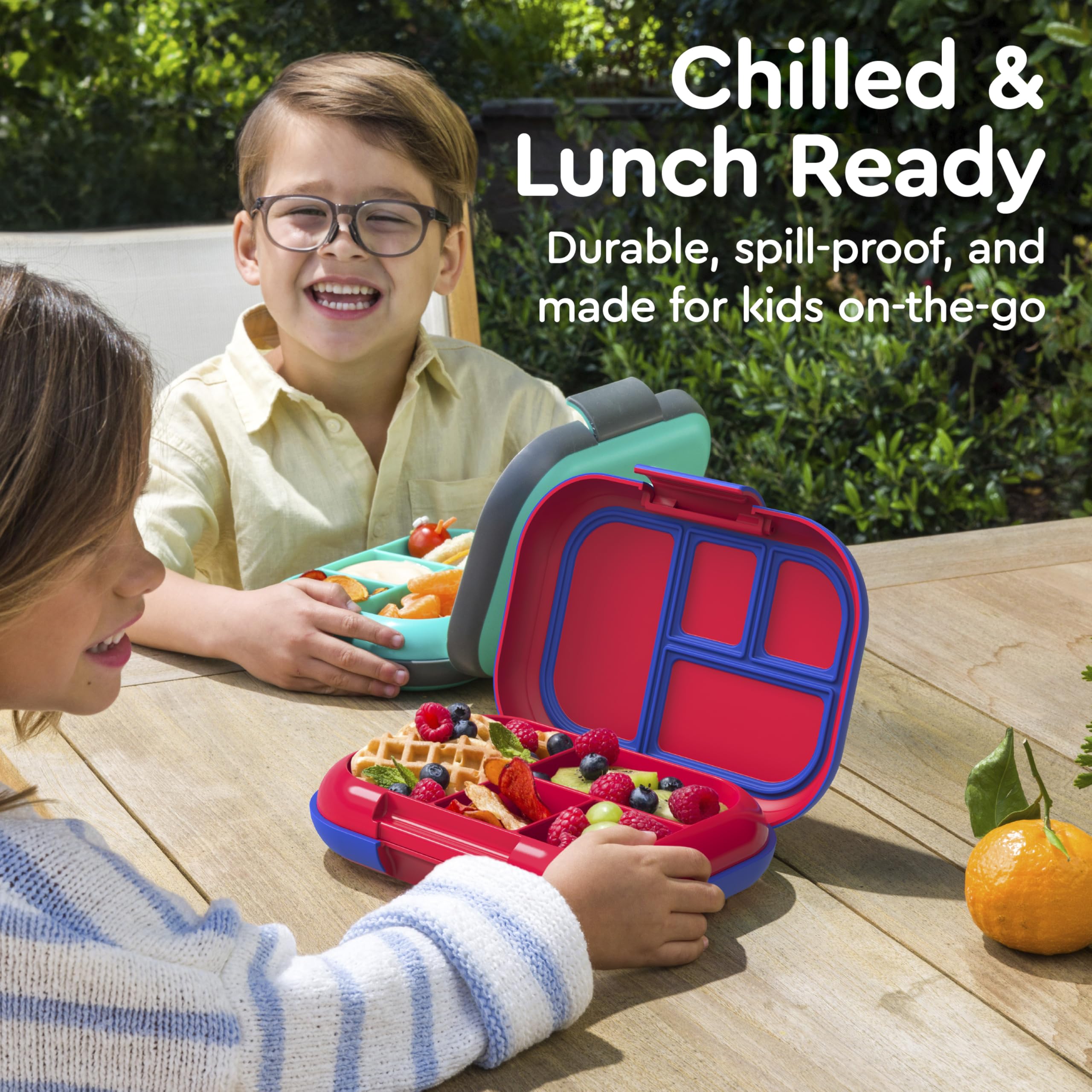 Bentgo Chill Kids durable rubberized shell withstands drops.