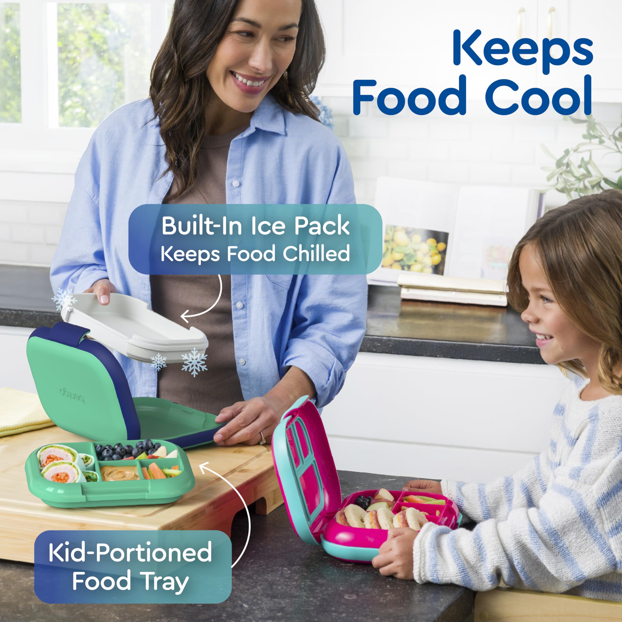 Bentgo Chill Kids four-compartment tray keeps foods neatly separated