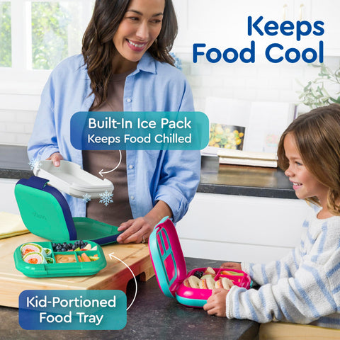 Bentgo Chill Kids four-compartment tray keeps foods neatly separated