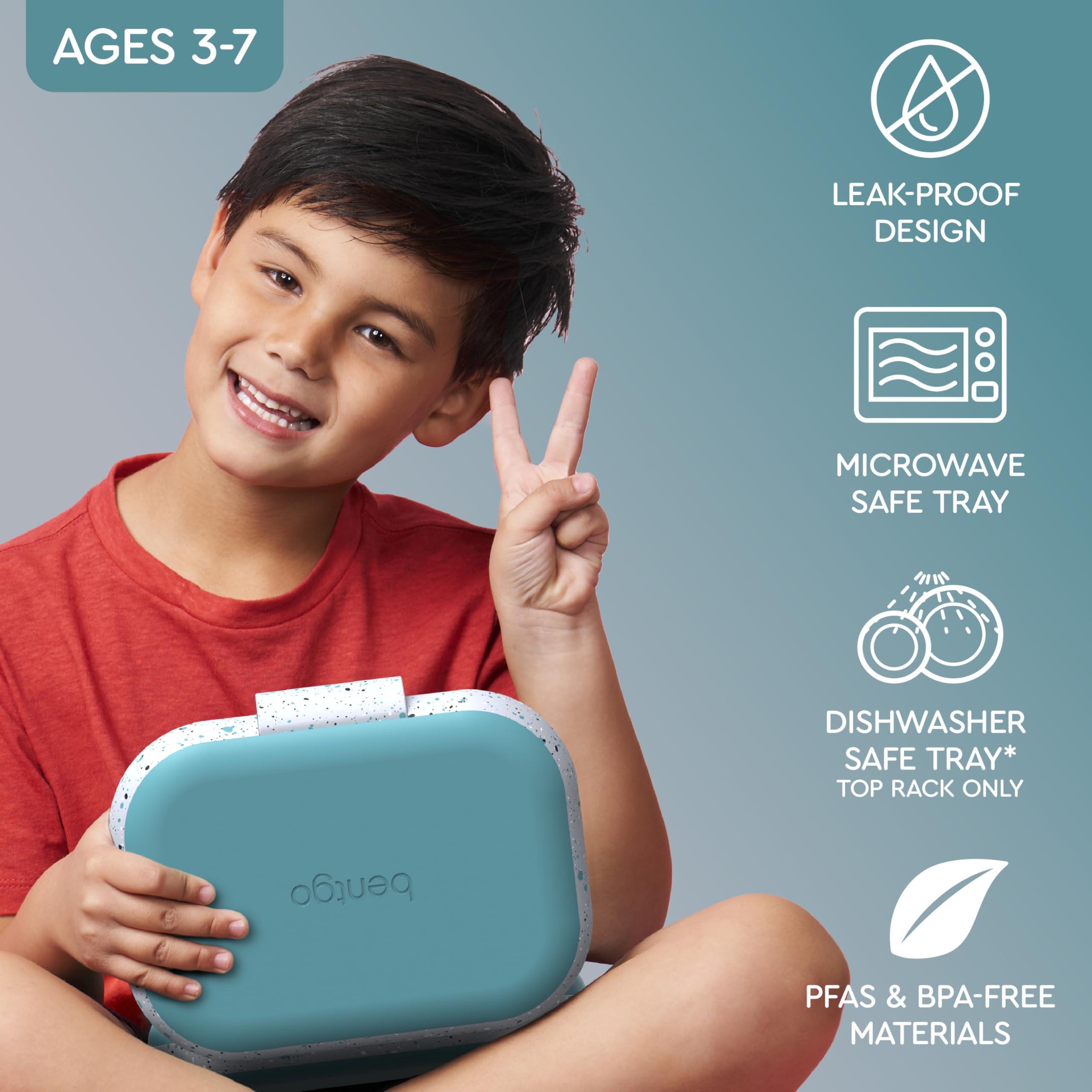 Bentgo Chill Kids four-compartment tray keeps meals organized and balanced.