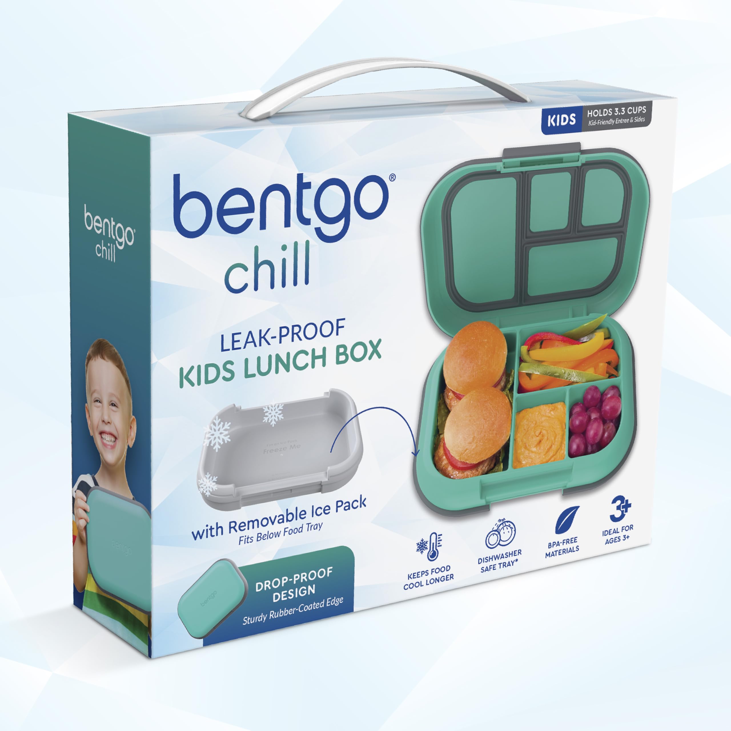 Bentgo Chill Kids green navy colorway for playful lunch styling