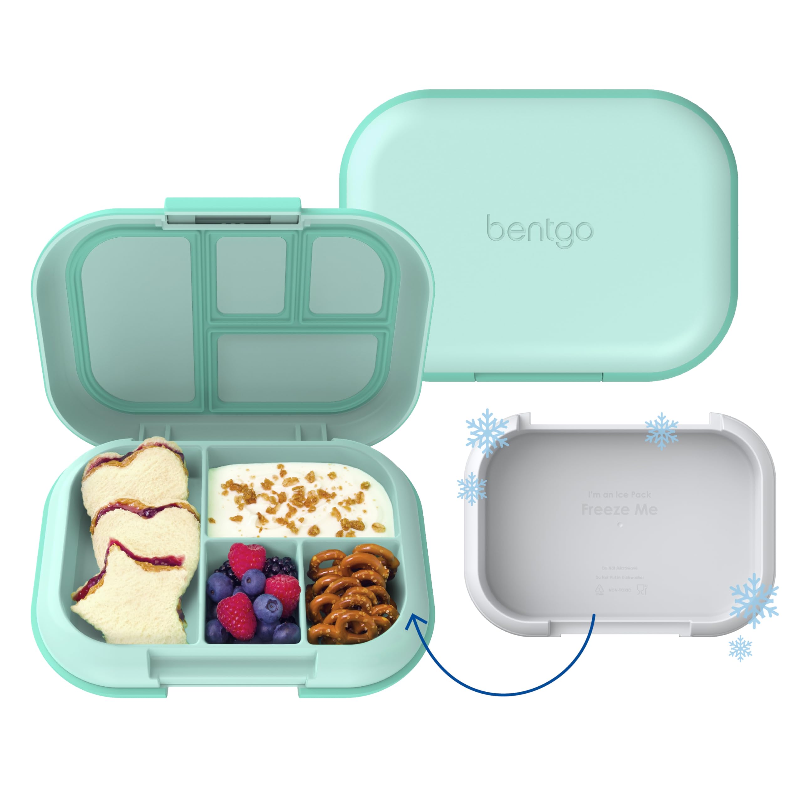 Bentgo Chill built-in ice pack keeps kids' lunch cool and fresh.