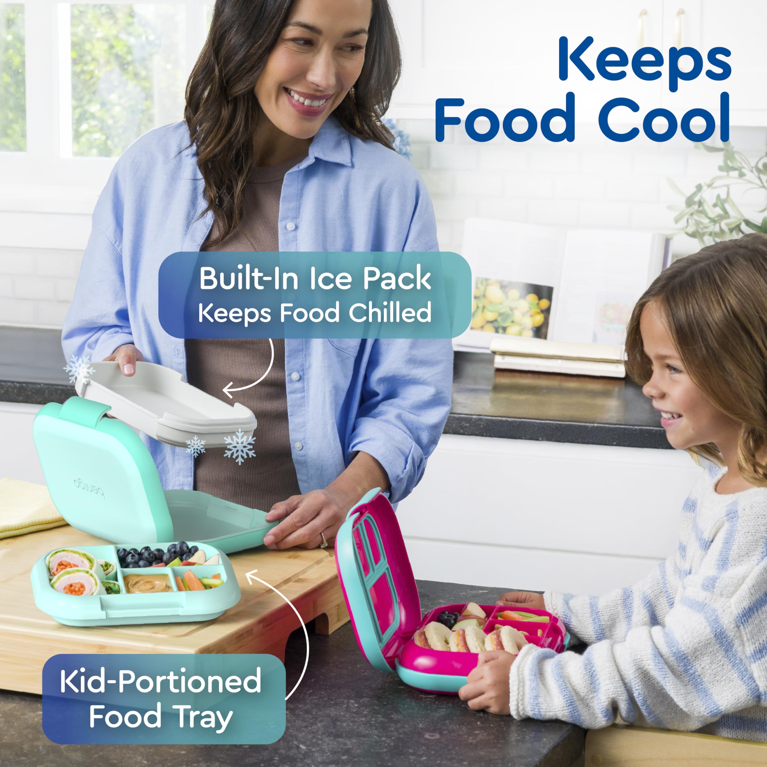 Bentgo Chill leak-proof latch prevents spills during transport.