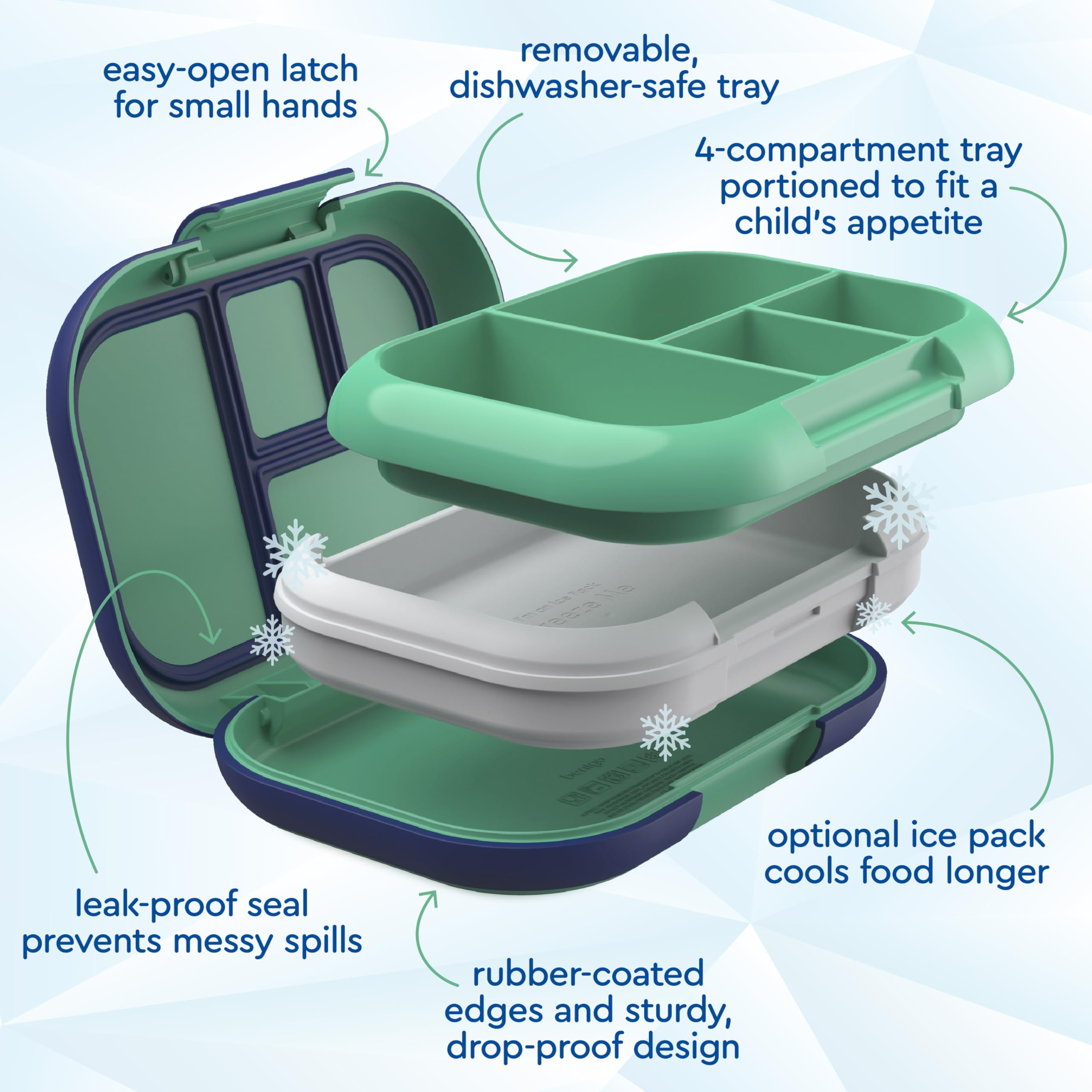 Bentgo Chill Kids microwave-safe removable tray for easy reheating