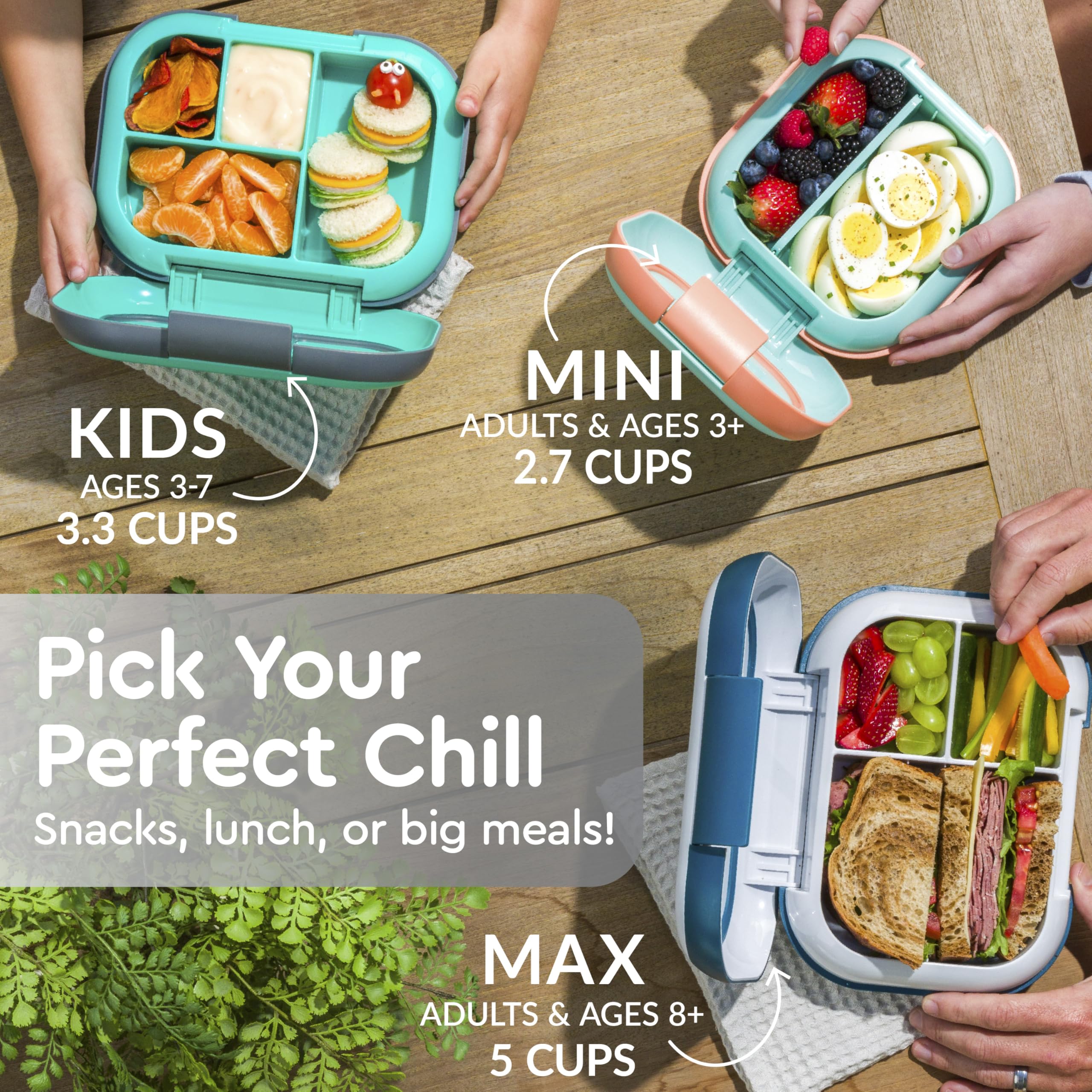 Bentgo Chill Kids microwave-safe removable tray for quick reheats.