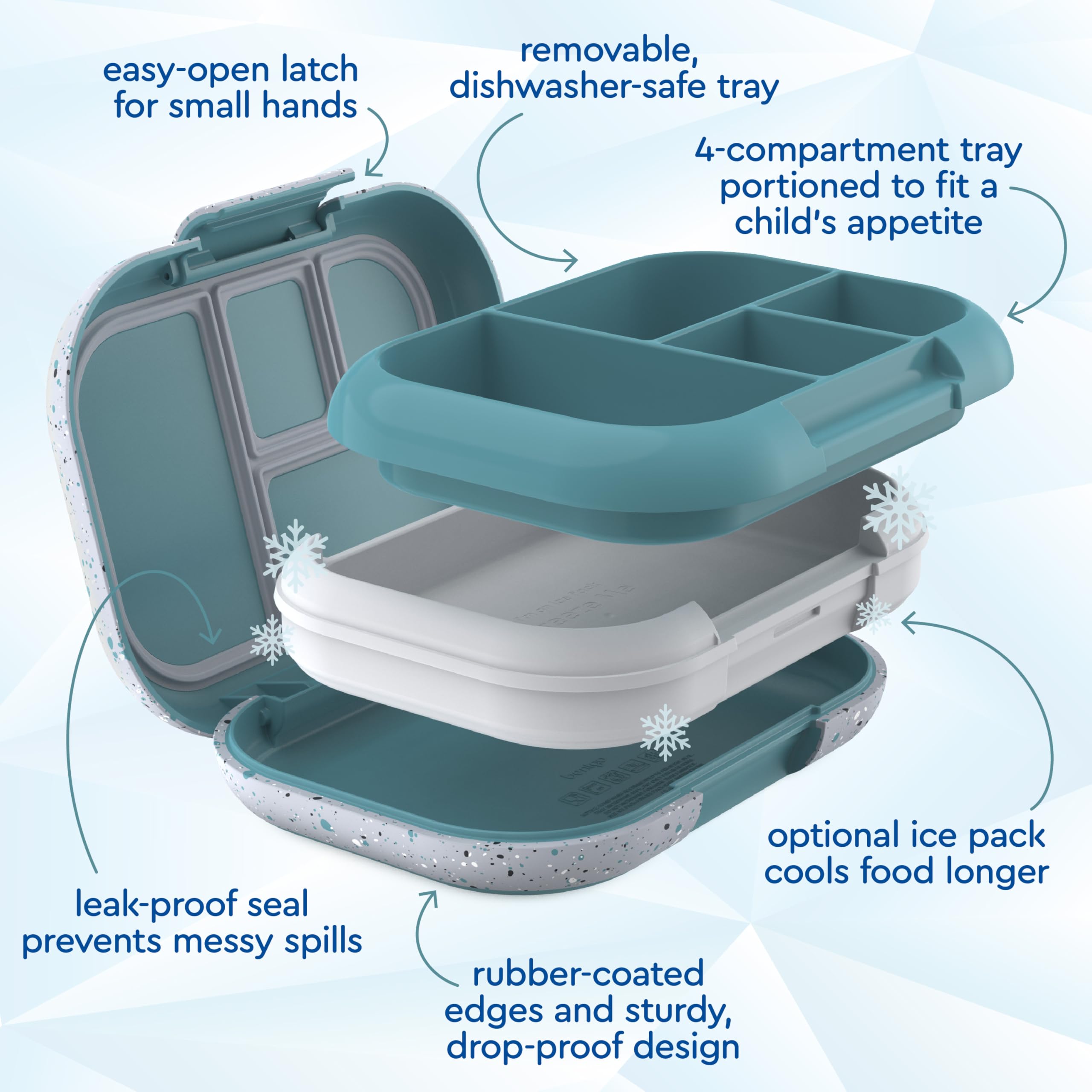 Bentgo Chill Kids top-rack dishwasher-safe outer shell for easy cleaning.