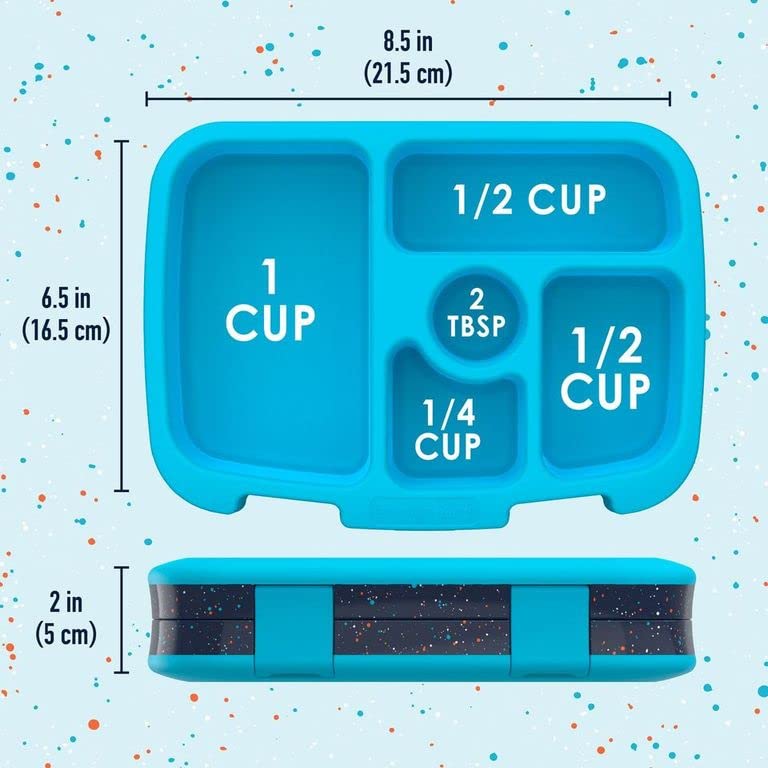 Bentgo Kids Abyss Blue Confetti design ready for backpack use.