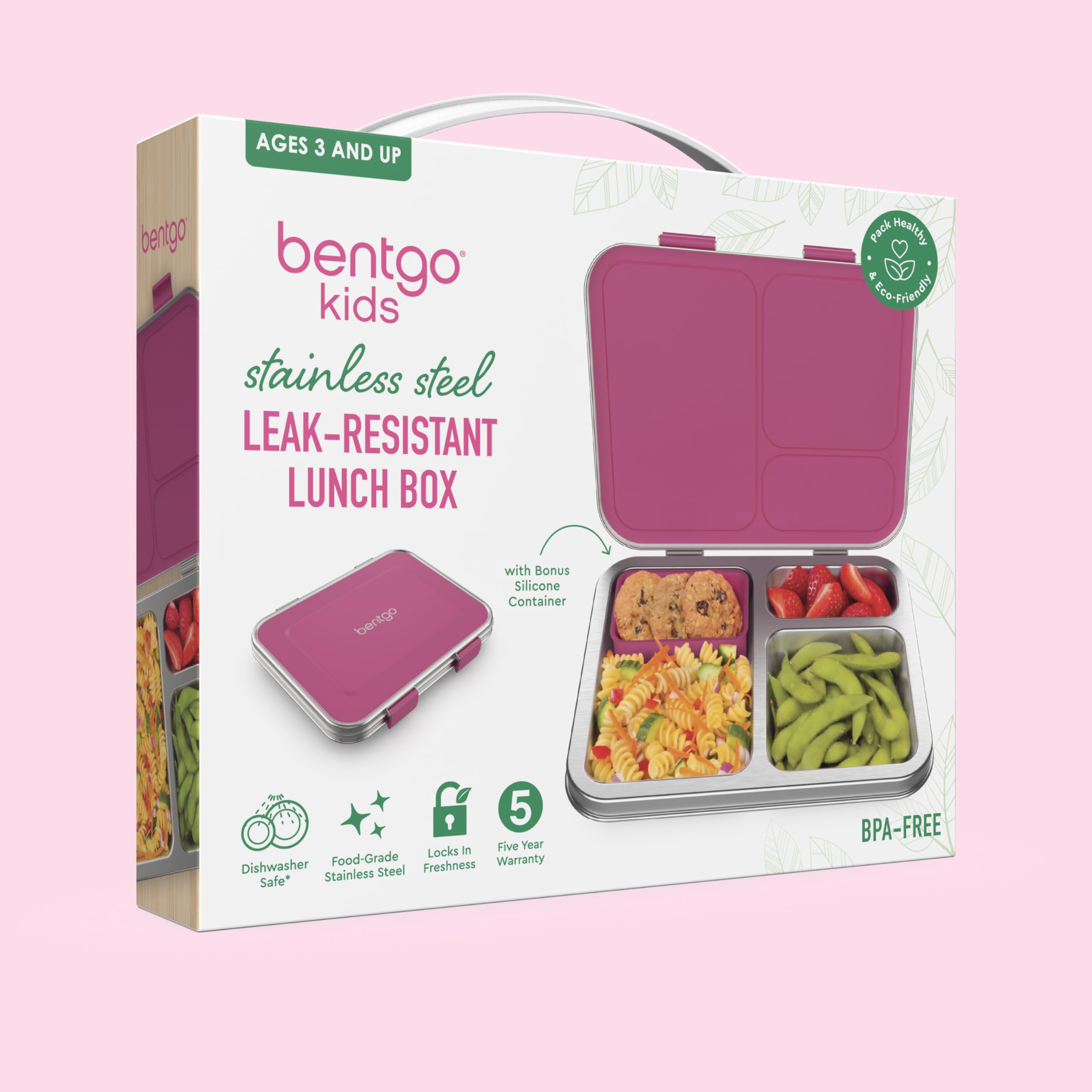 Bentgo Kids ideal for ages 3+ with kid-friendly finish and handle