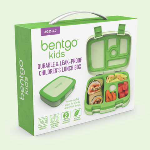 Bentgo Kids green lunch box ready for school lunches and daily use