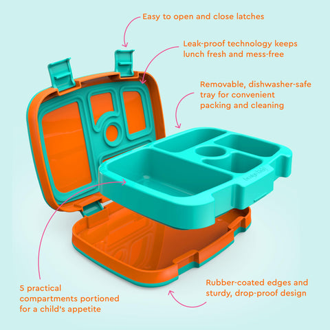 Bentgo Kids orange dishwasher-safe outer shell for easy cleanup