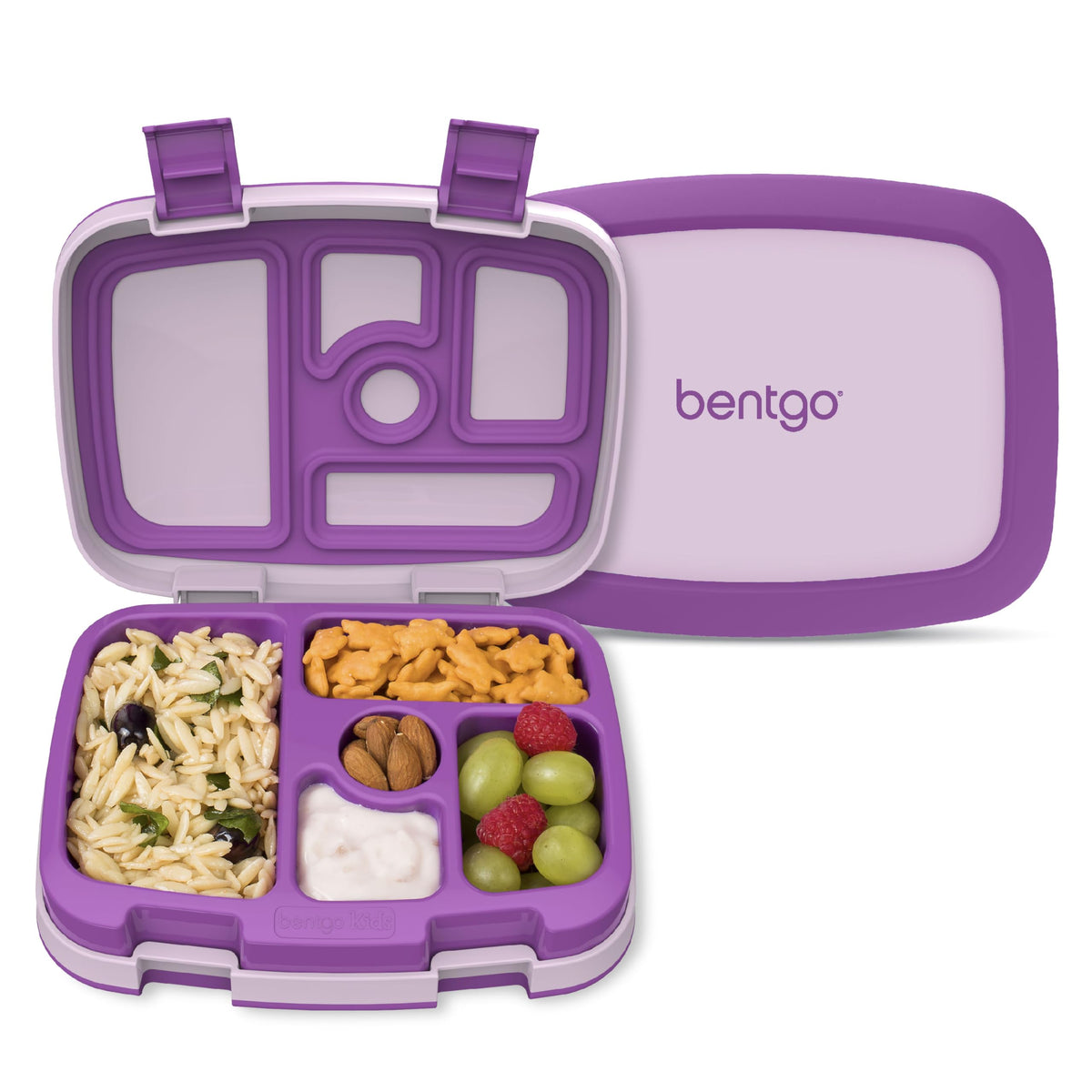 Bentgo Kids Bento lunch box with five compartments for balanced meals, ideal for ages 3–7.