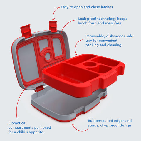 Bentgo Kids dishwasher-safe container simplifies after-meal cleanup.