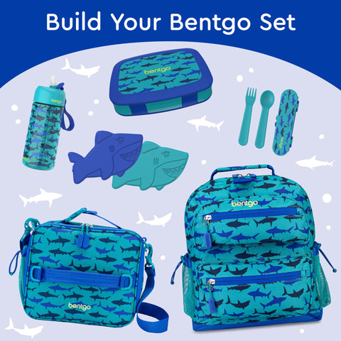 Bentgo Kids Sharks dishwasher-safe tray for easy cleanup after meals
