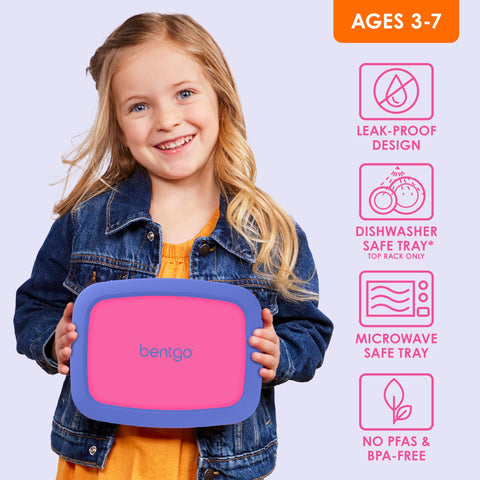 Bentgo Kids drop-proof design with rubber-coated edges during active days.