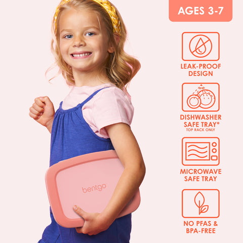 Bentgo Kids drop-proof, durable design withstands active kids on the go.