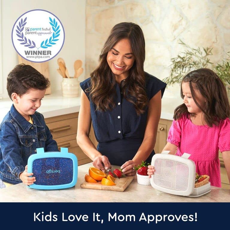 Bentgo Kids drop-proof rubber edges protect the lunch box during activity.
