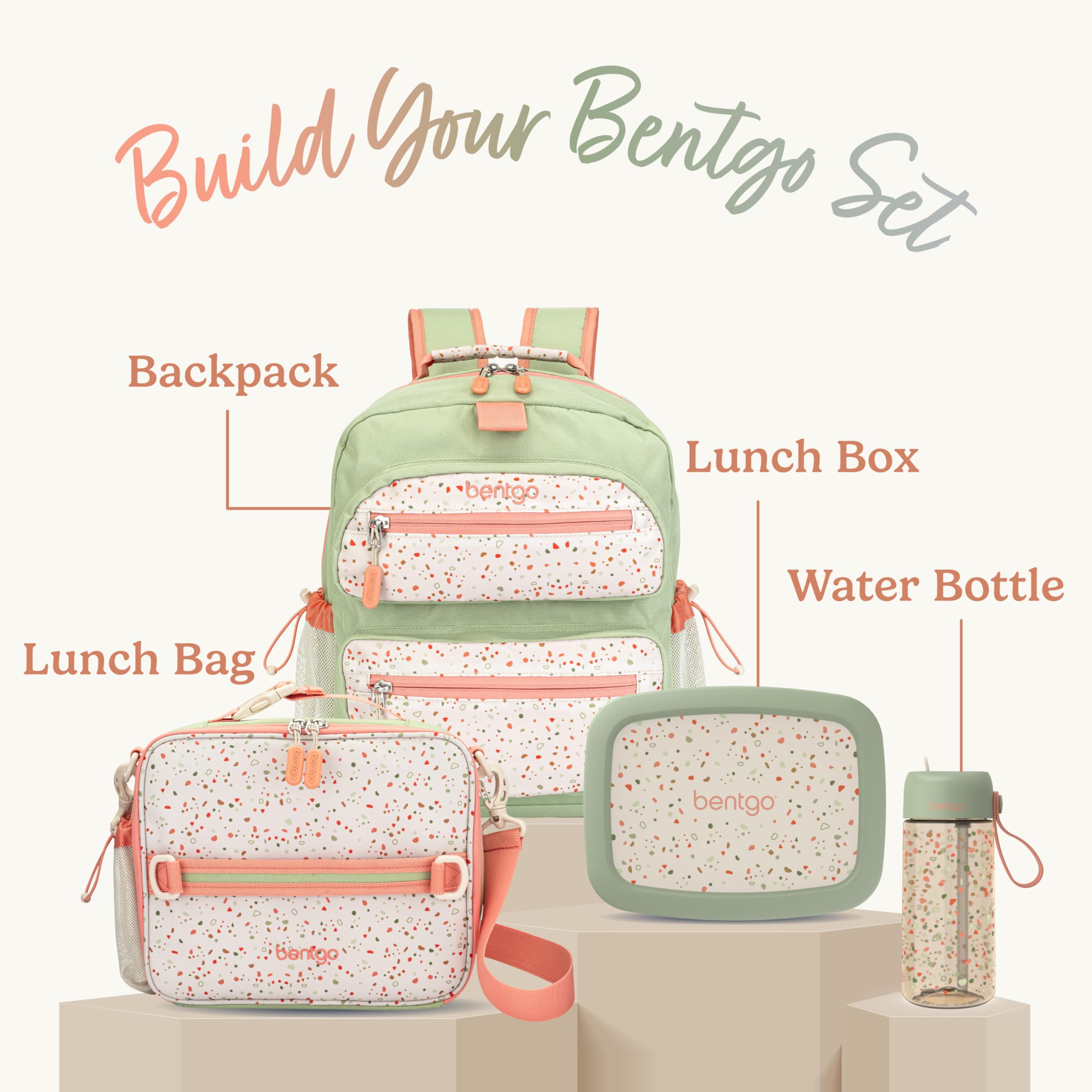 Bentgo Kids Geo Speckle microwave-safe tray makes reheating simple.