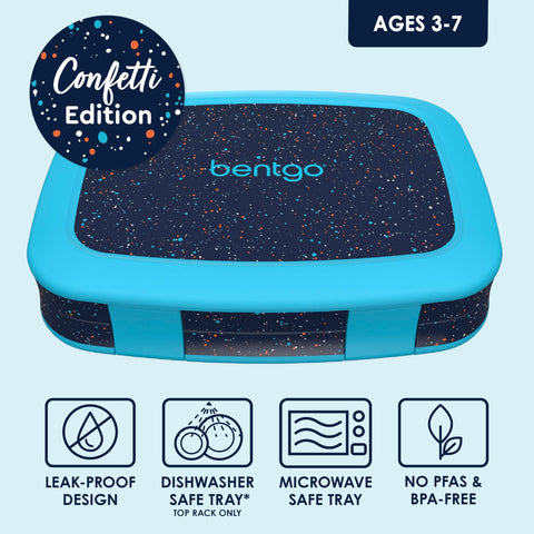Bentgo Kids leak-proof lid seals in food and prevents spills.