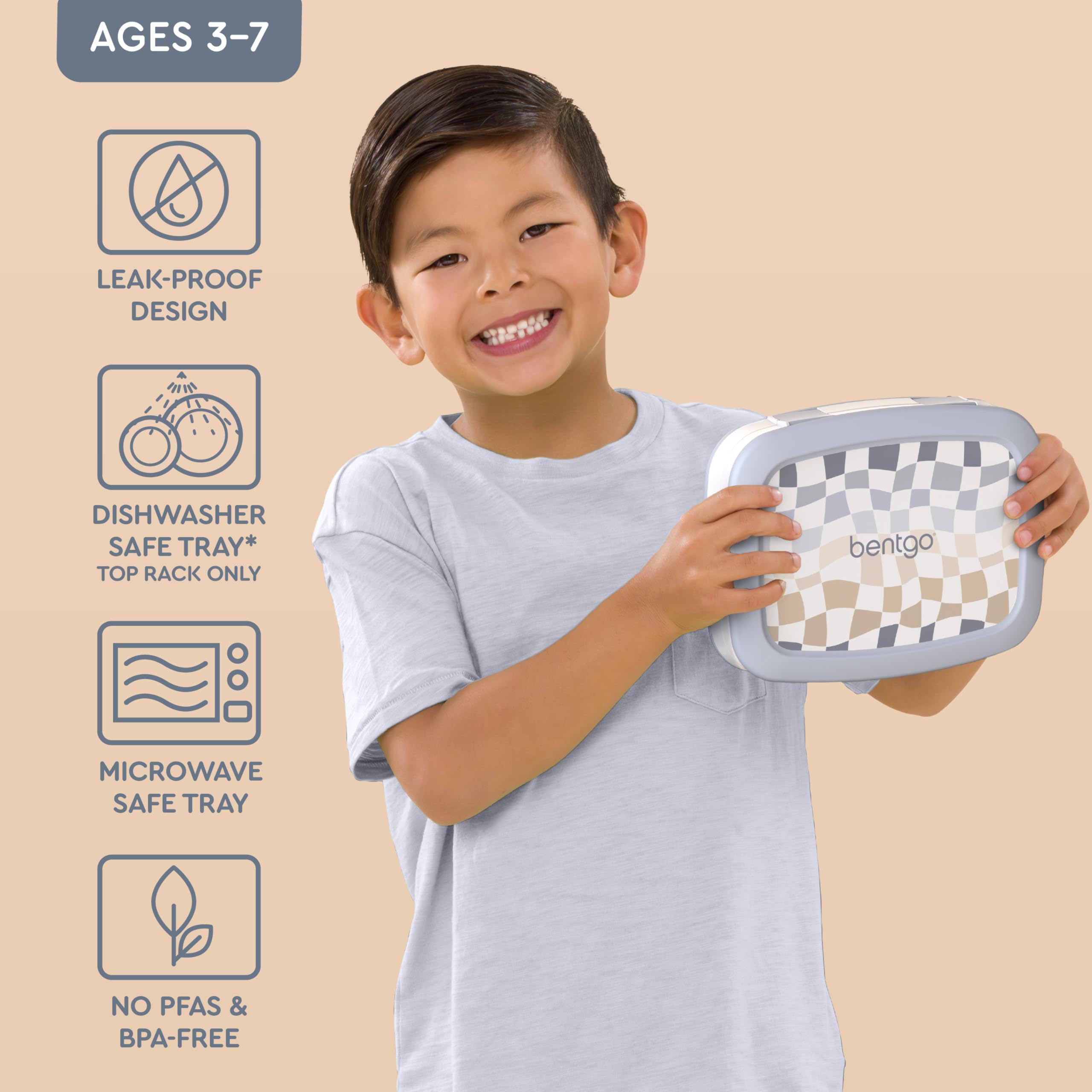 Bentgo Kids leak-proof lid and compartments prevent spills during transport