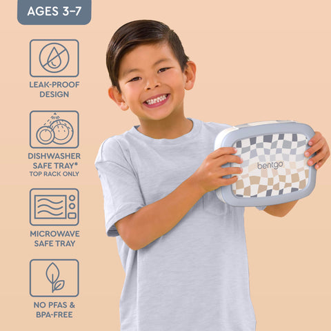 Bentgo Kids leak-proof lid and compartments prevent spills during transport