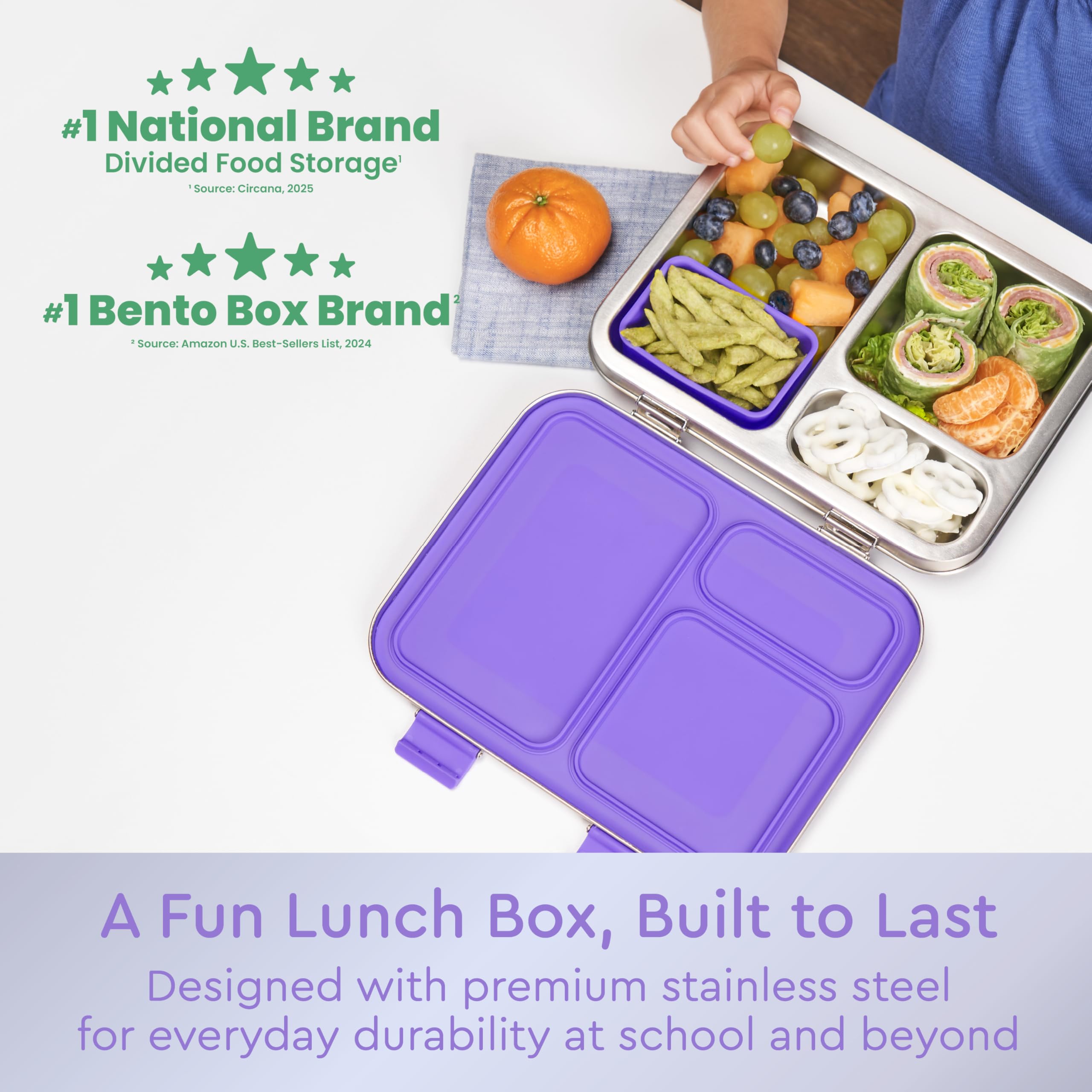 Bentgo Kids leak-resistant seal demonstrates secure meals on the go for school days.
