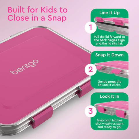 Bentgo Kids leak-resistant seal keeps sandwiches and fruits fresh