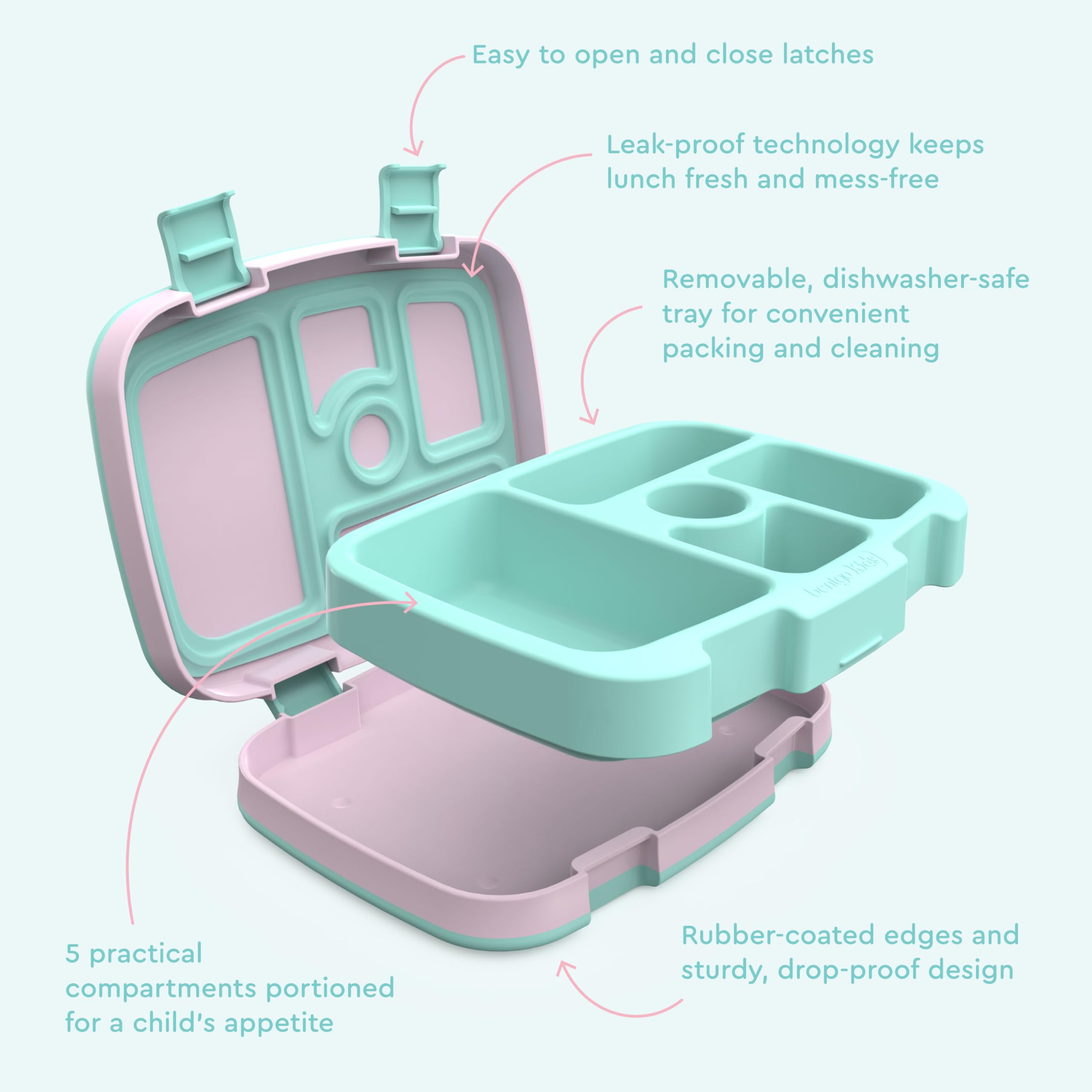 Bentgo Kids Leopard dishwasher-safe tray cleans up quickly after meals.