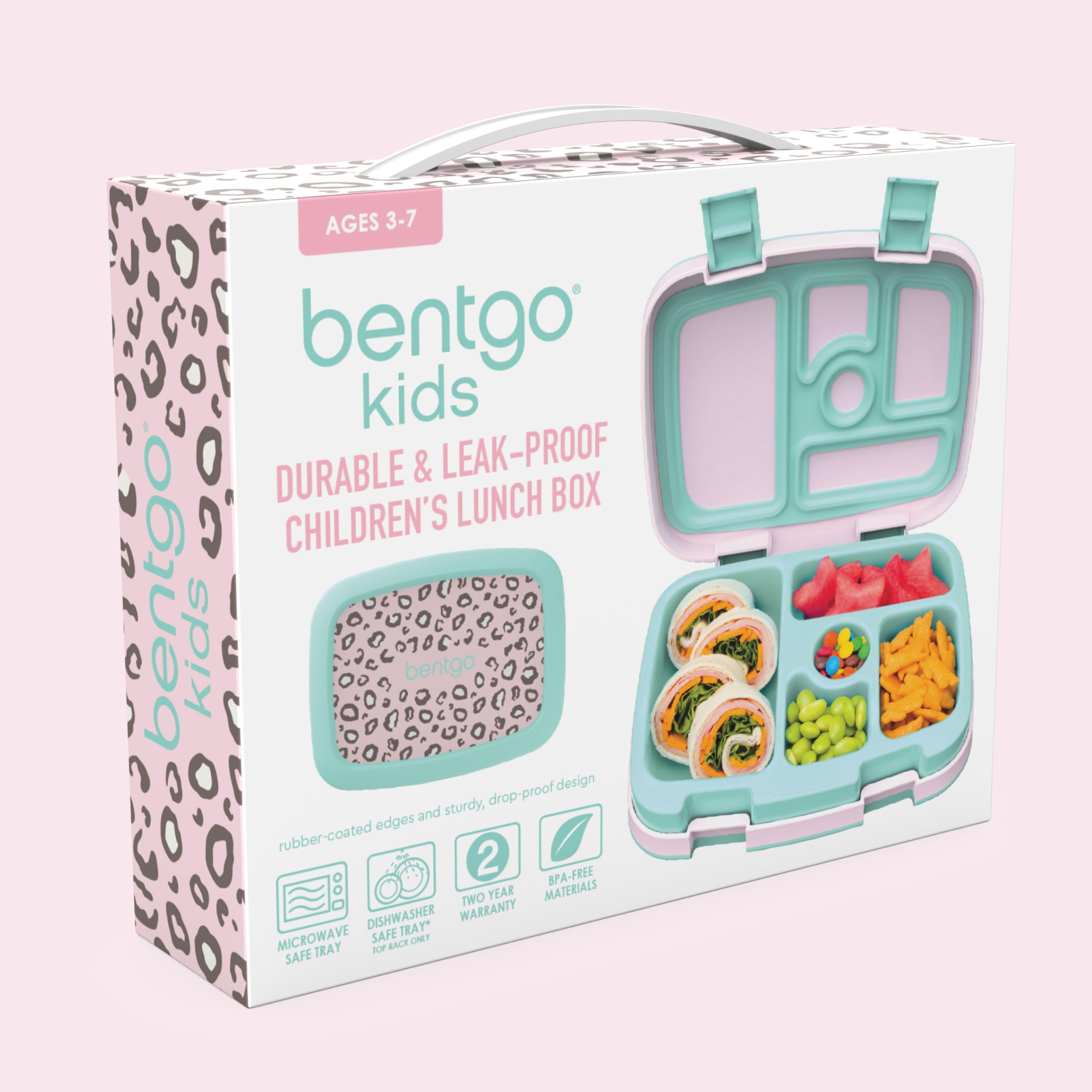 Bentgo Kids Leopard leopard-print design adds fun to lunchtime.