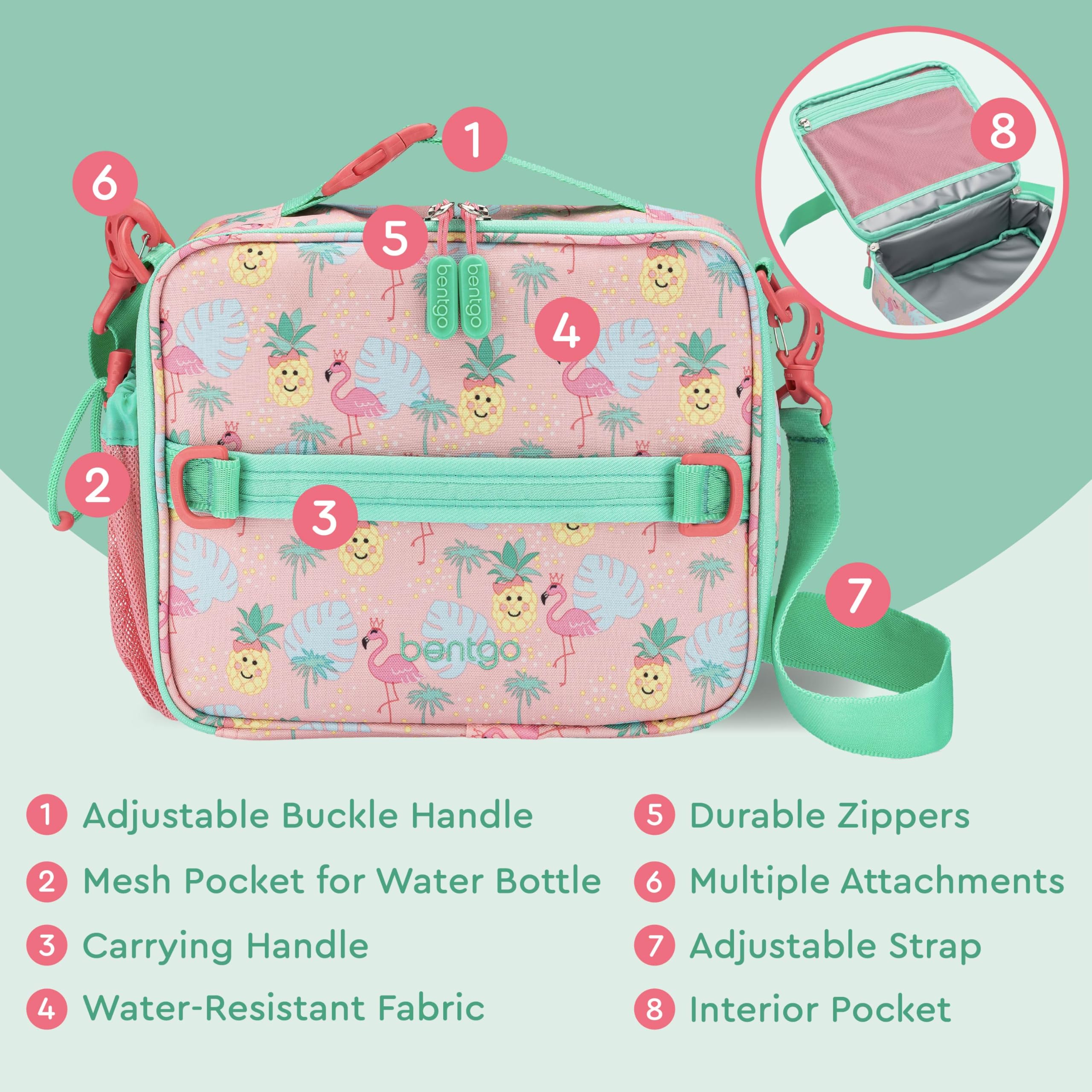 Bentgo Kids Lunch Bag adjustable strap for comfortable, hands-free carry