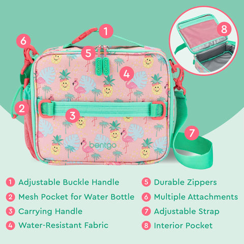 Bentgo Kids Lunch Bag adjustable strap for comfortable, hands-free carry
