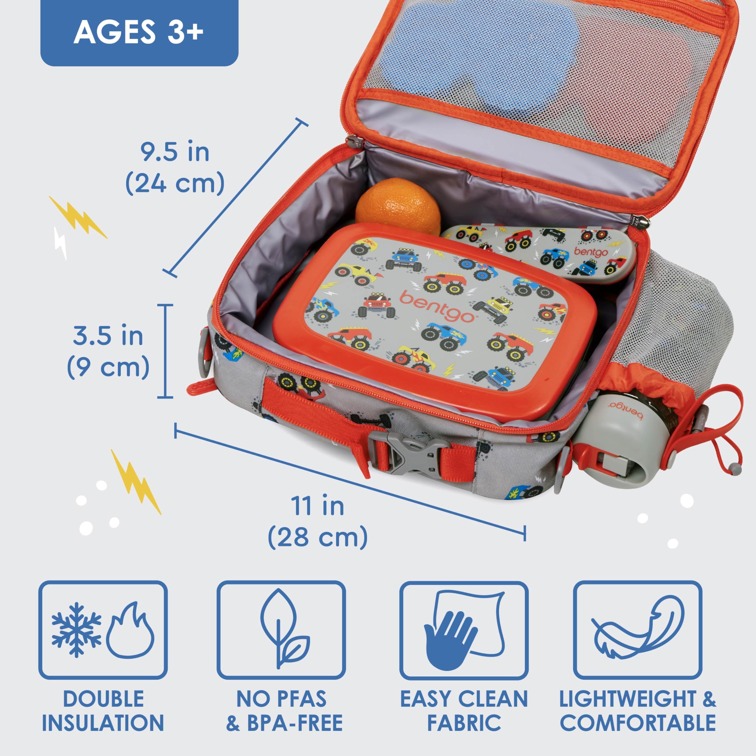 Bentgo Kids Lunch Bag adjustable strap enables hands-free carrying