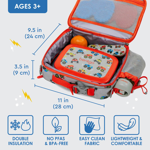 Bentgo Kids Lunch Bag adjustable strap enables hands-free carrying