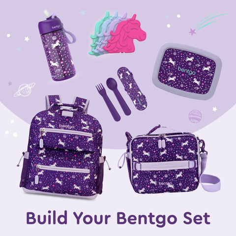 Bentgo Kids Unicorn lunch bag backpack attachment for easy school commuting