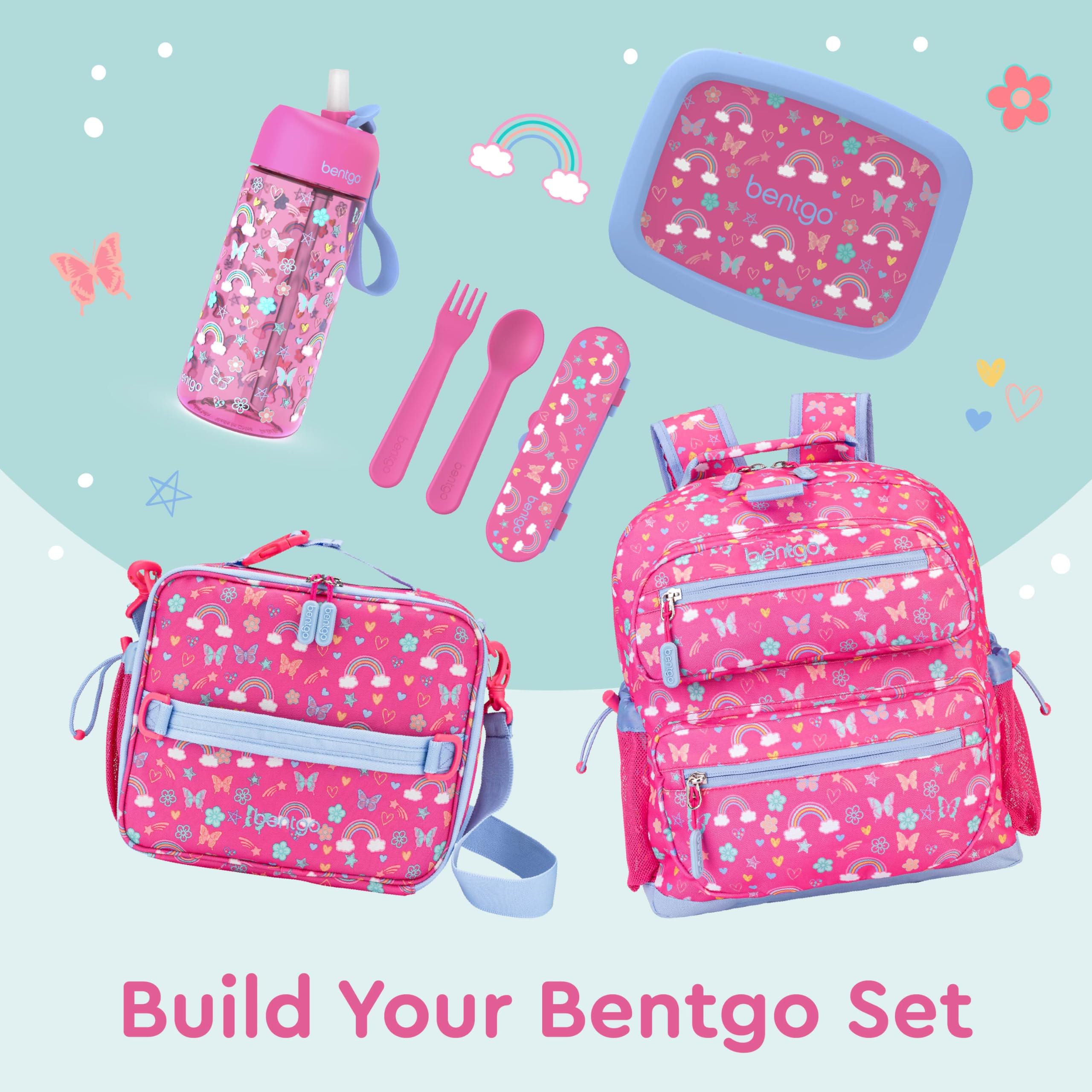 Bentgo Kids Lunch Bag built-in buckle and D-ring attach to backpacks