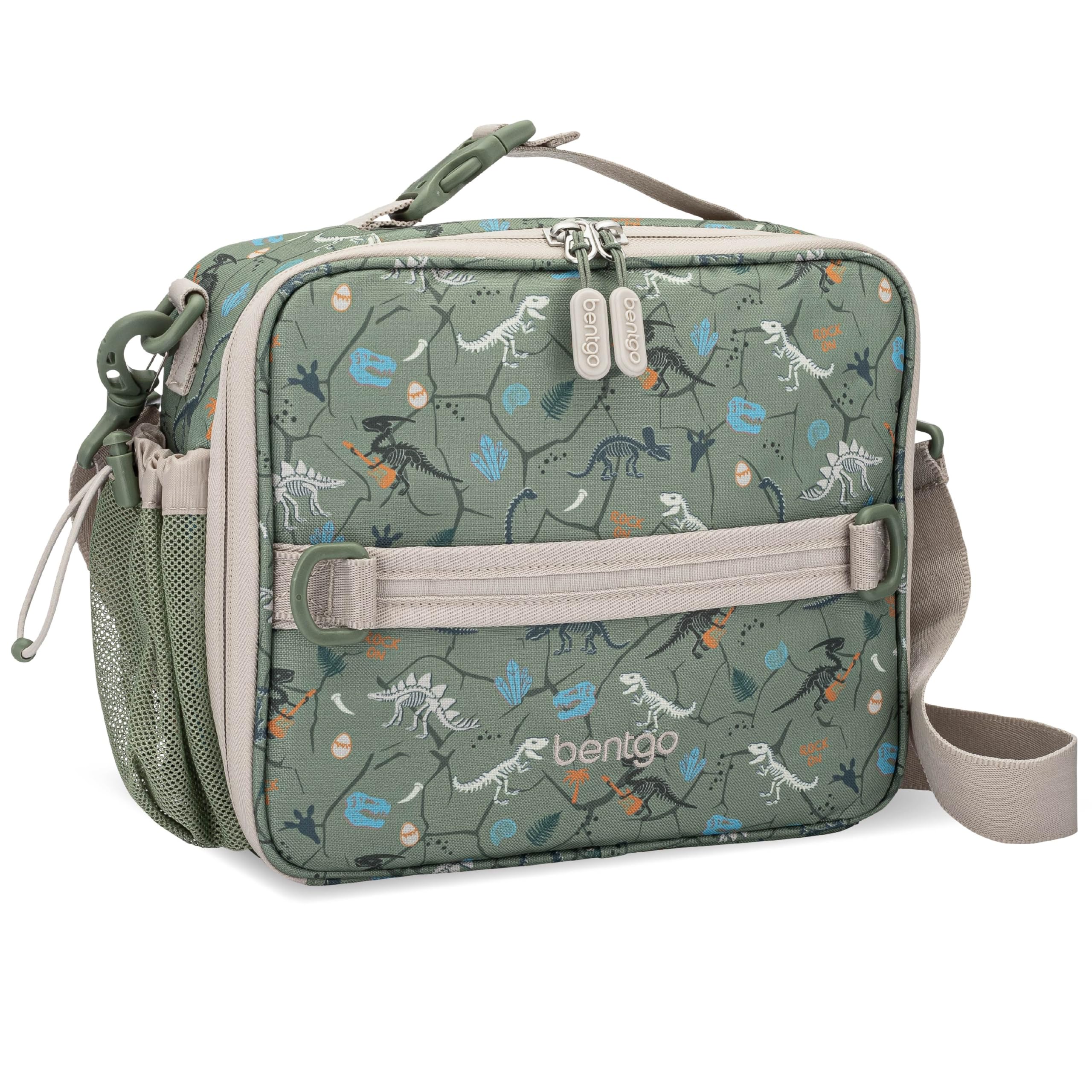 Bentgo Kids lunch bag with dino fossils print on the front, durable and kid-friendly