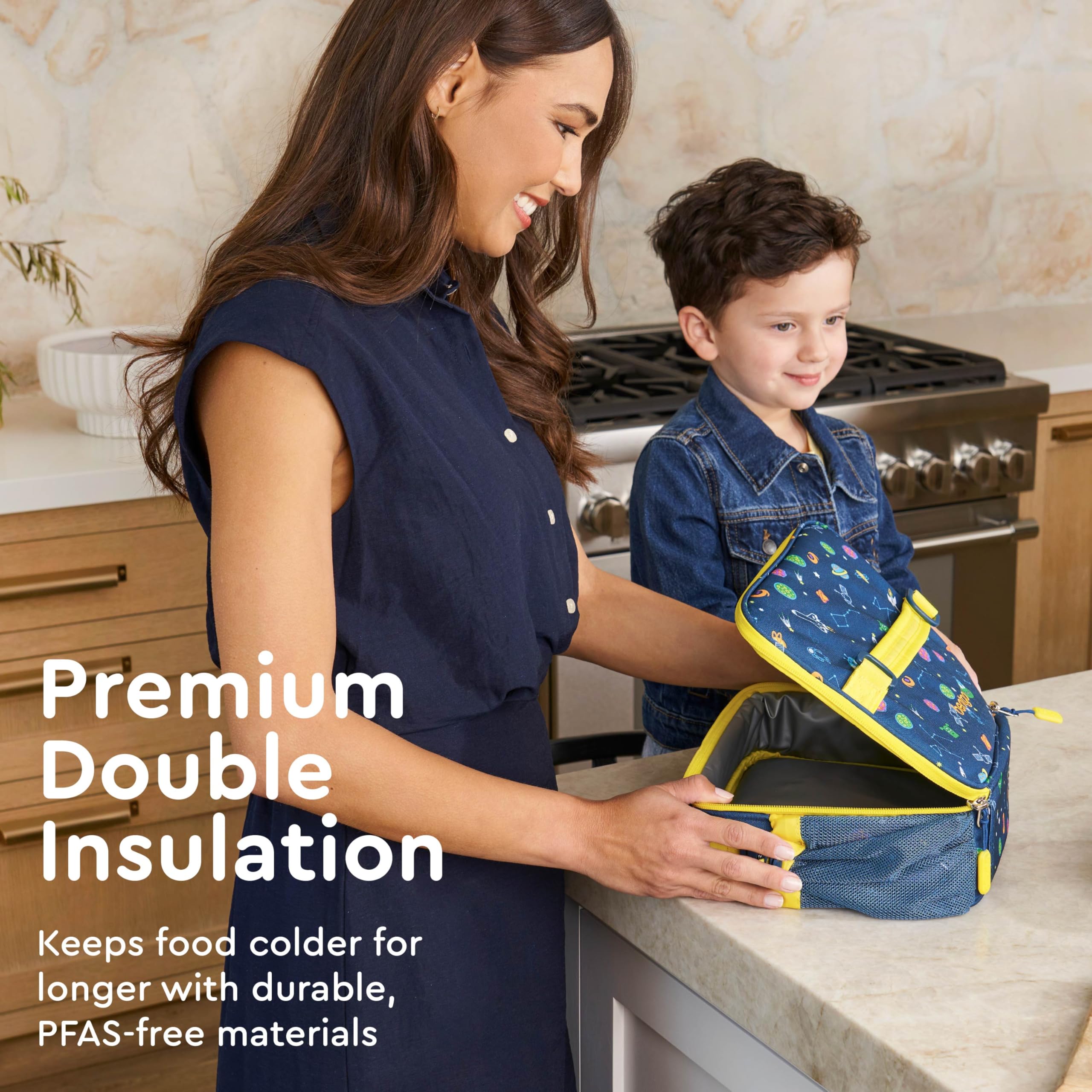 Bentgo Kids Lunch Bag double-insulation compartment keeps meals fresh on the go.