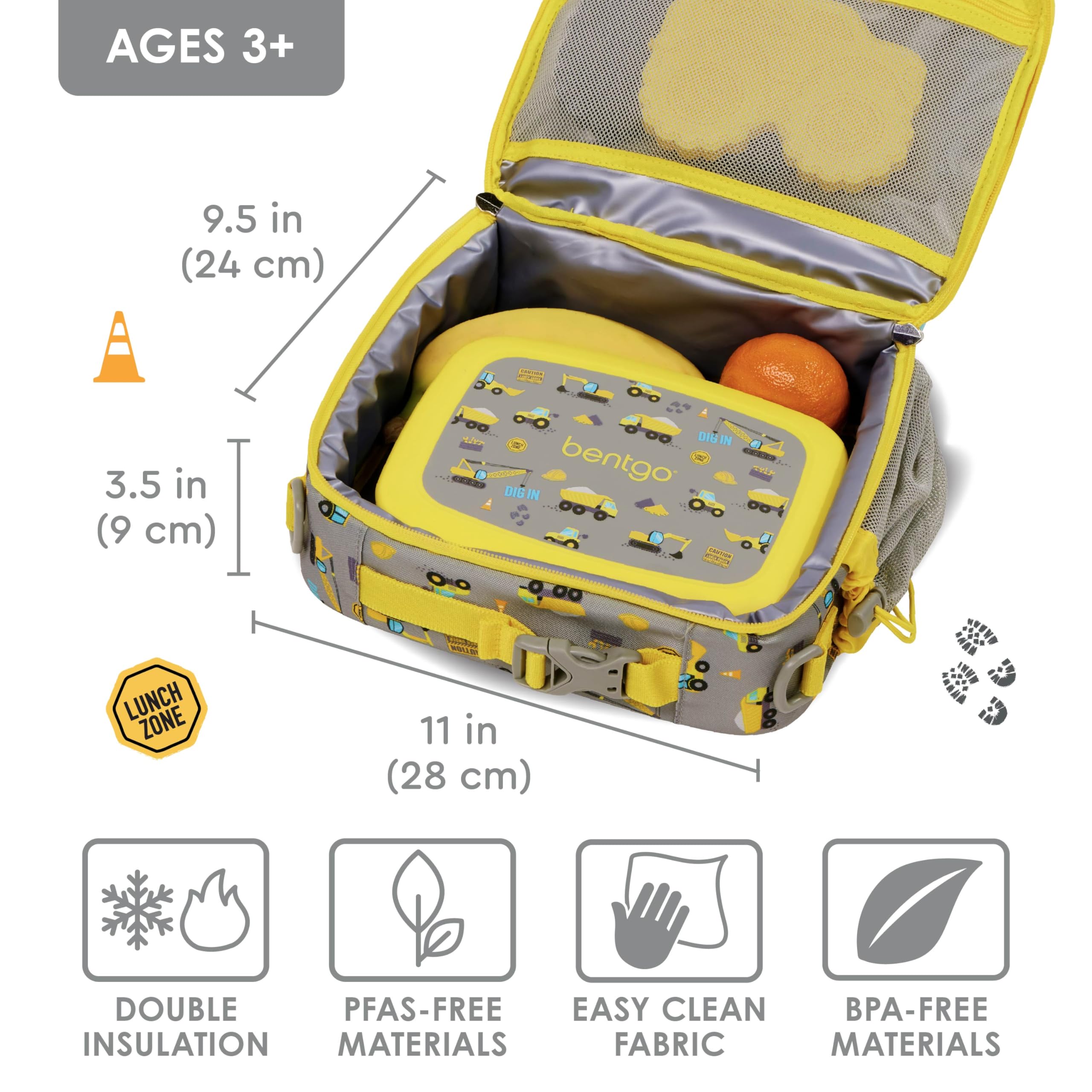 Bentgo Kids Lunch Bag double insulation keeps foods fresh.