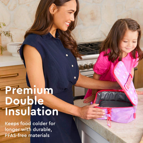Bentgo Kids Lunch Bag with double-insulation keeps meals fresh during transit.