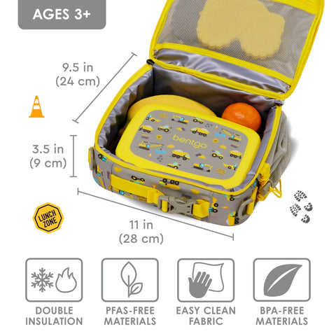 Bentgo Kids Lunch Bag double insulation keeps foods fresh.