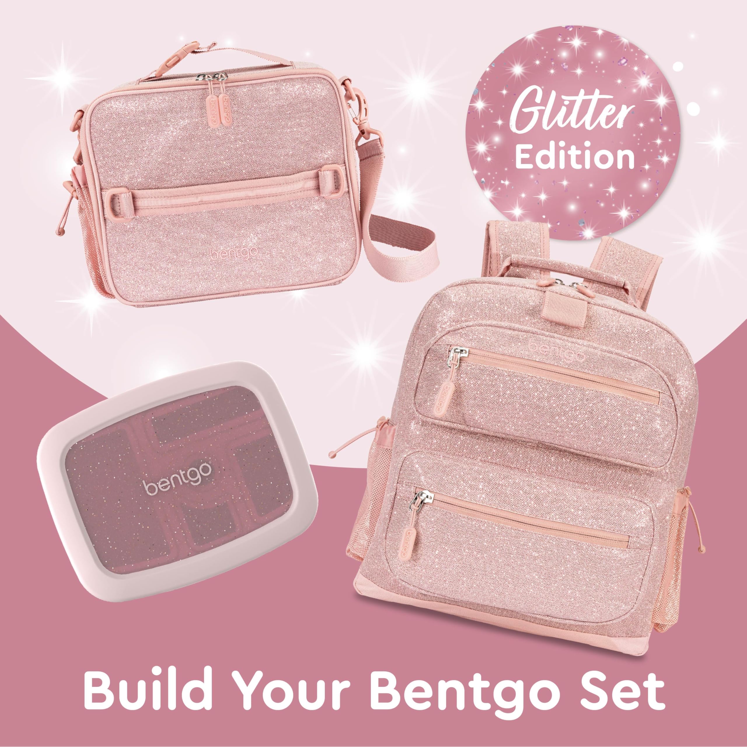 Bentgo Kids lunch bag in use at school with snacks and utensils