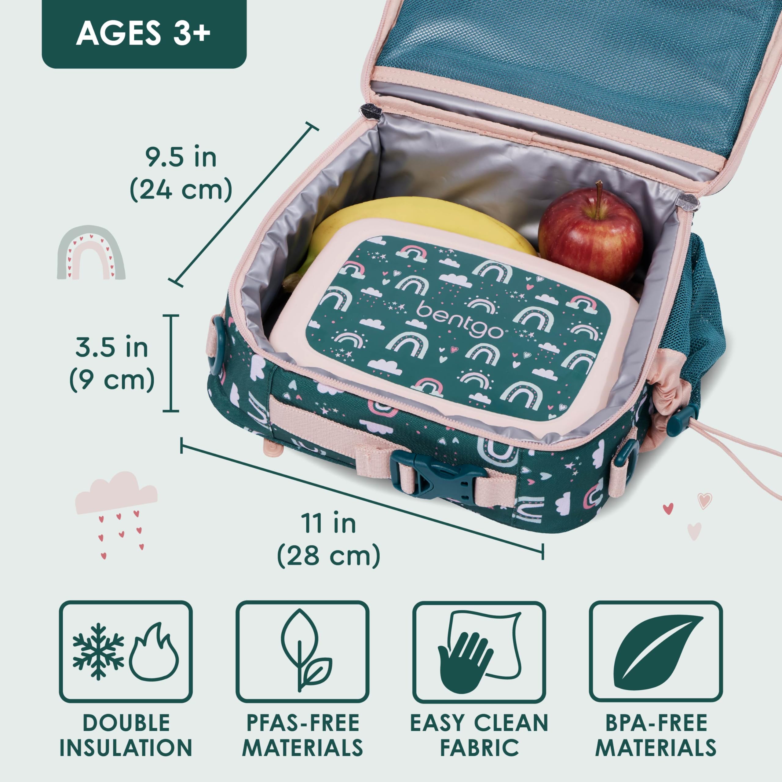 Bentgo Kids Lunch Bag insulated compartment maintains temperature during school activities.