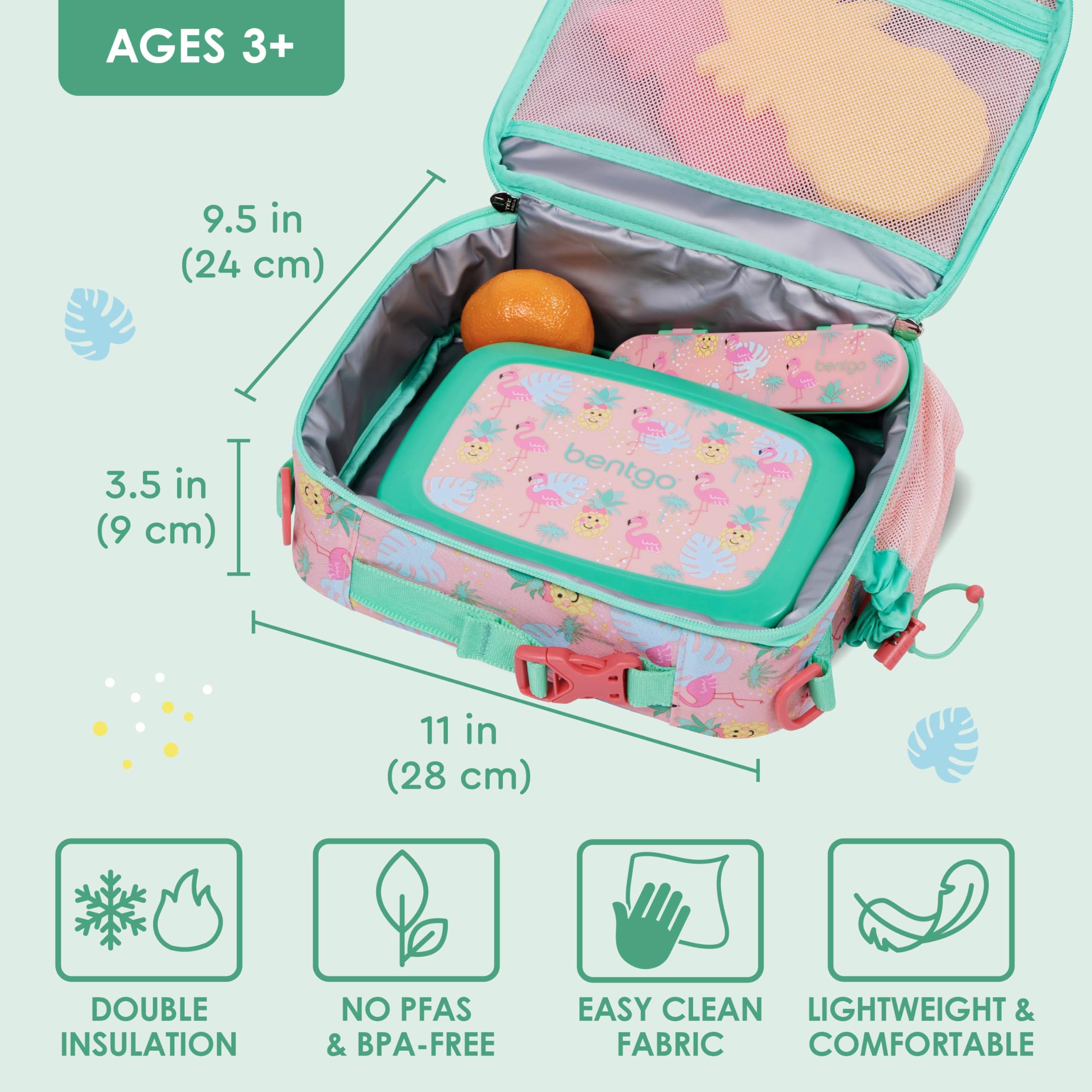 Bentgo Kids Lunch Bag insulated compartment keeps meals cool on the go