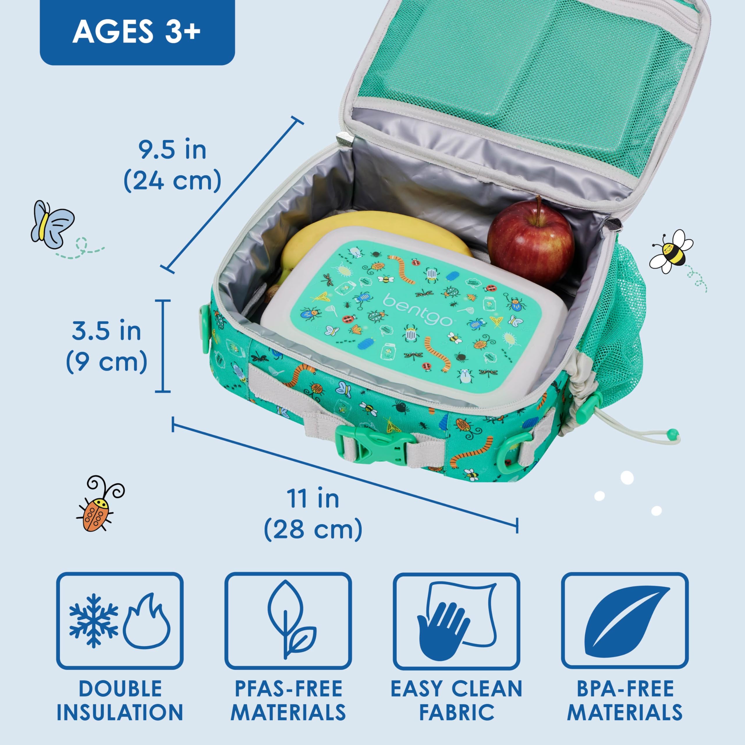 Bentgo Kids Lunch Bag insulated compartment demonstrates temperature retention for meals on the go.